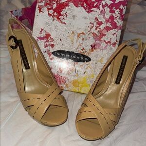 Chinese Laundry Beige Slingback Heels - Size 10